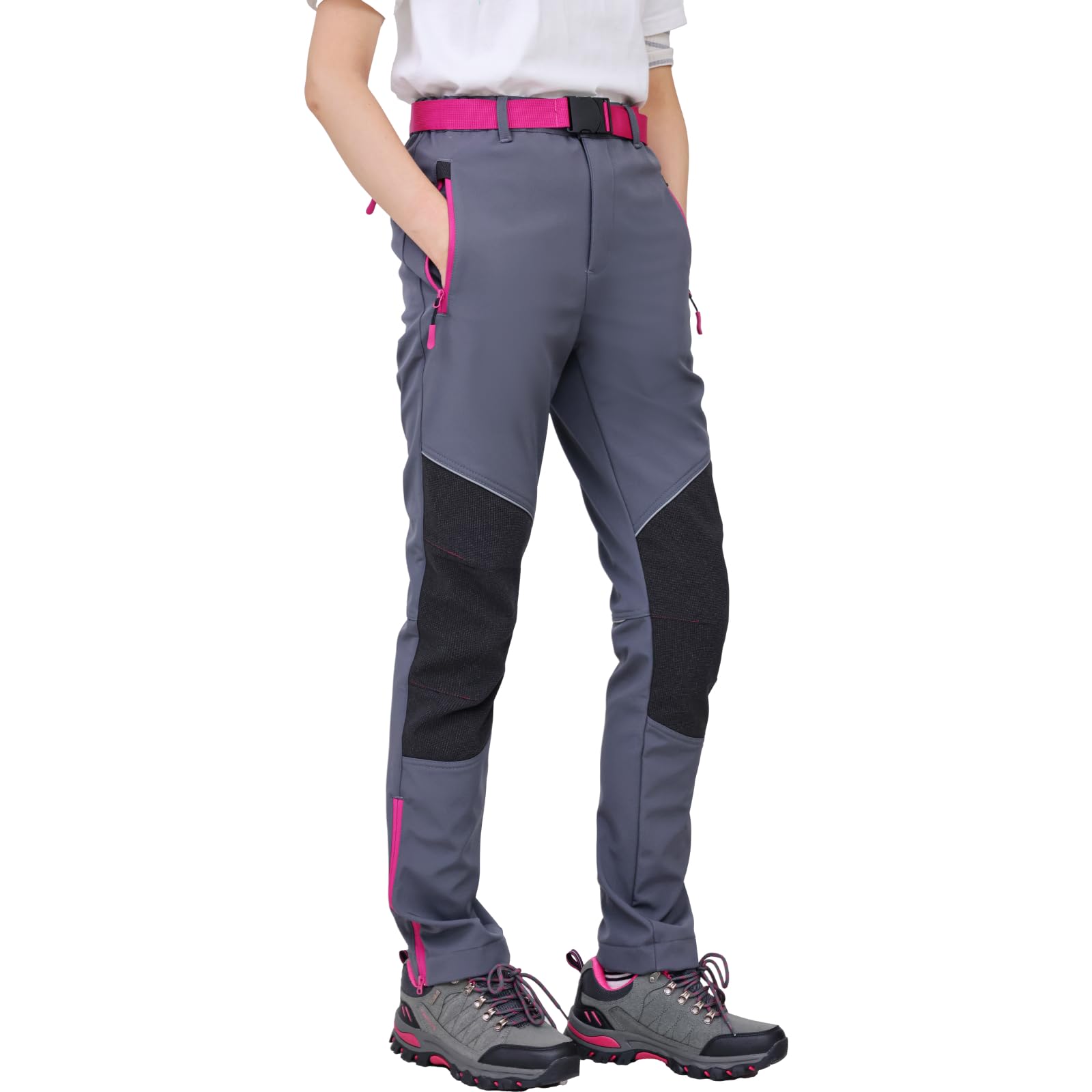 WORK IDEA Damen Outdoor-Hose aus wasserabweisendem Softshell-Material, wärmendem Futter, elastischem Taillenbund für komfortable und Flexible Passform – Ideal für Wandern, und Outdoor-Aktivitäten