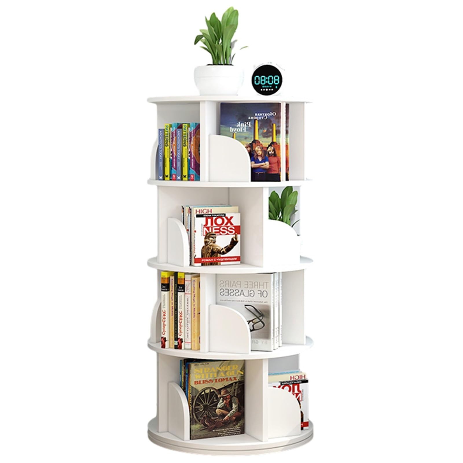 HOMCOM 2-Laags Boekenrek, 5 Vakken, Spaanplaat, Opbergrek, Wit
