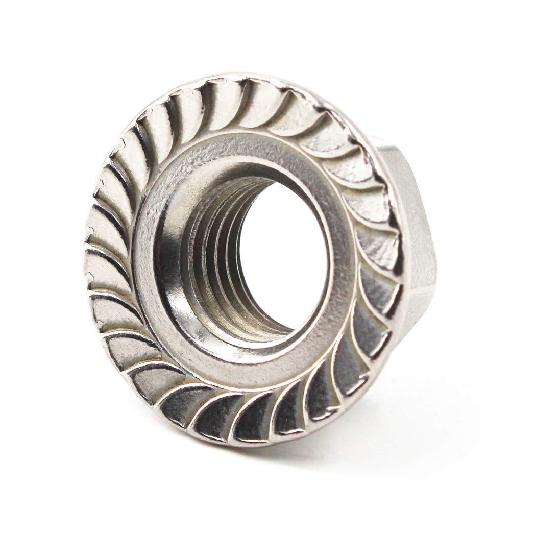 304 Stainless Steel Metric M14 Flange Nuts 14mm Hex Nut-10 Pack