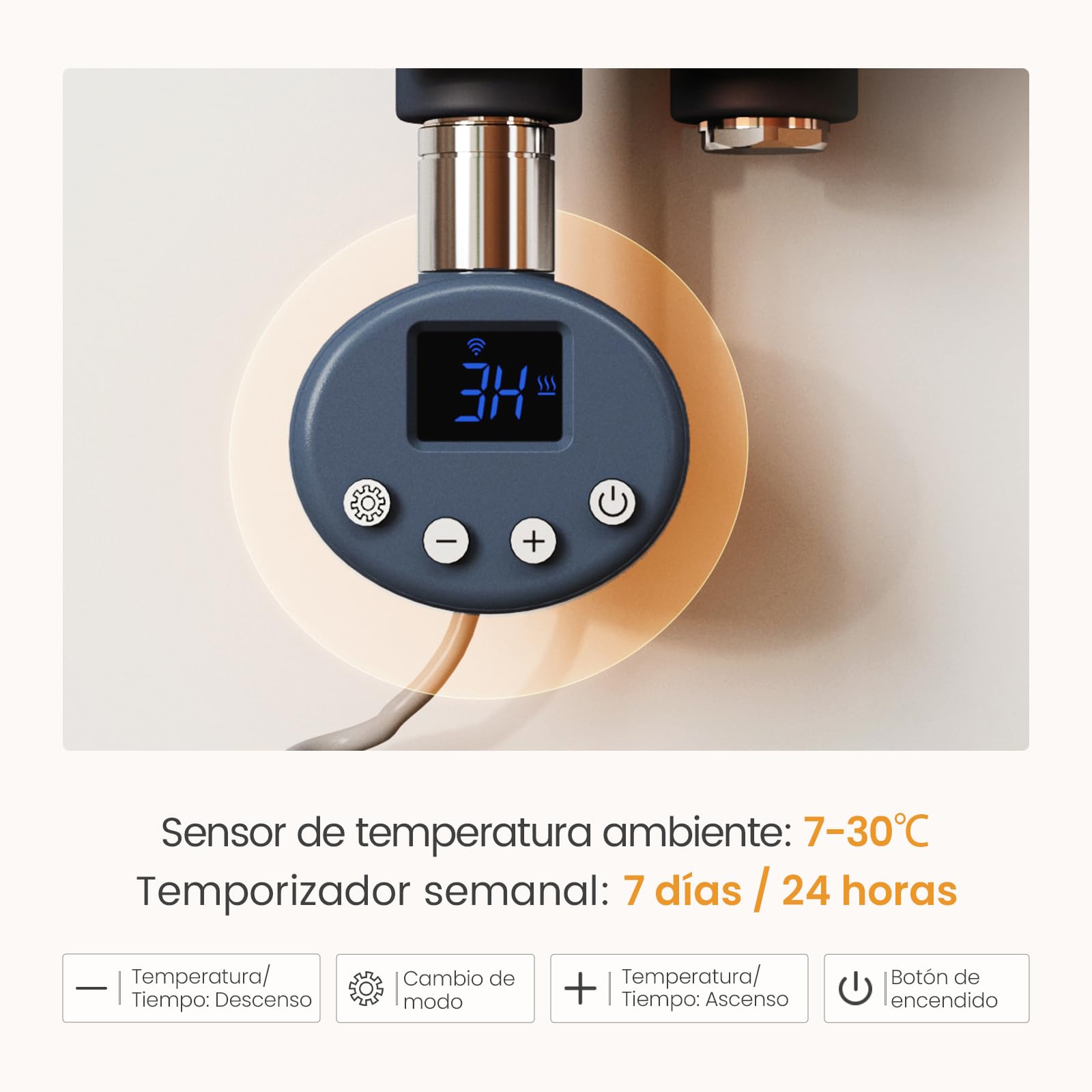 EMKE Radiador Toallero Eléctrico con WiFi Termostato 104x40 cm, Antracita | Toallero Eléctrico de Bajo Consumo, Resistencia Calefactora con Temporizador,Calienta Toallas,Secatoallas,400W