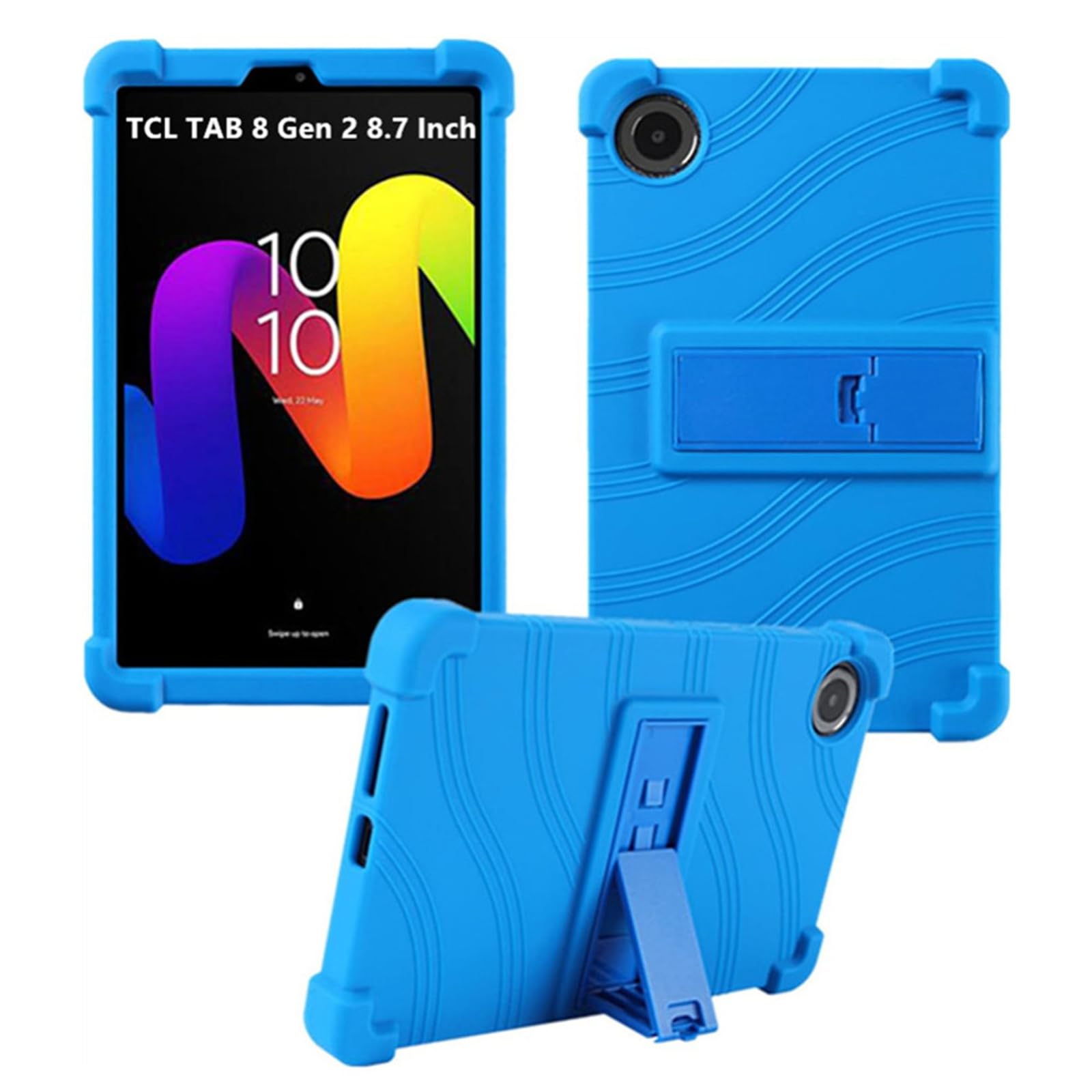 HminSen Case for TCL TAB 8 Gen 2 8.7 Inch 2024 Tablet Model 8188X, Kids Friendly Soft Silicone Adjustable Stand Cover for TCL Tab 8 Nxtpaper 5g Case (