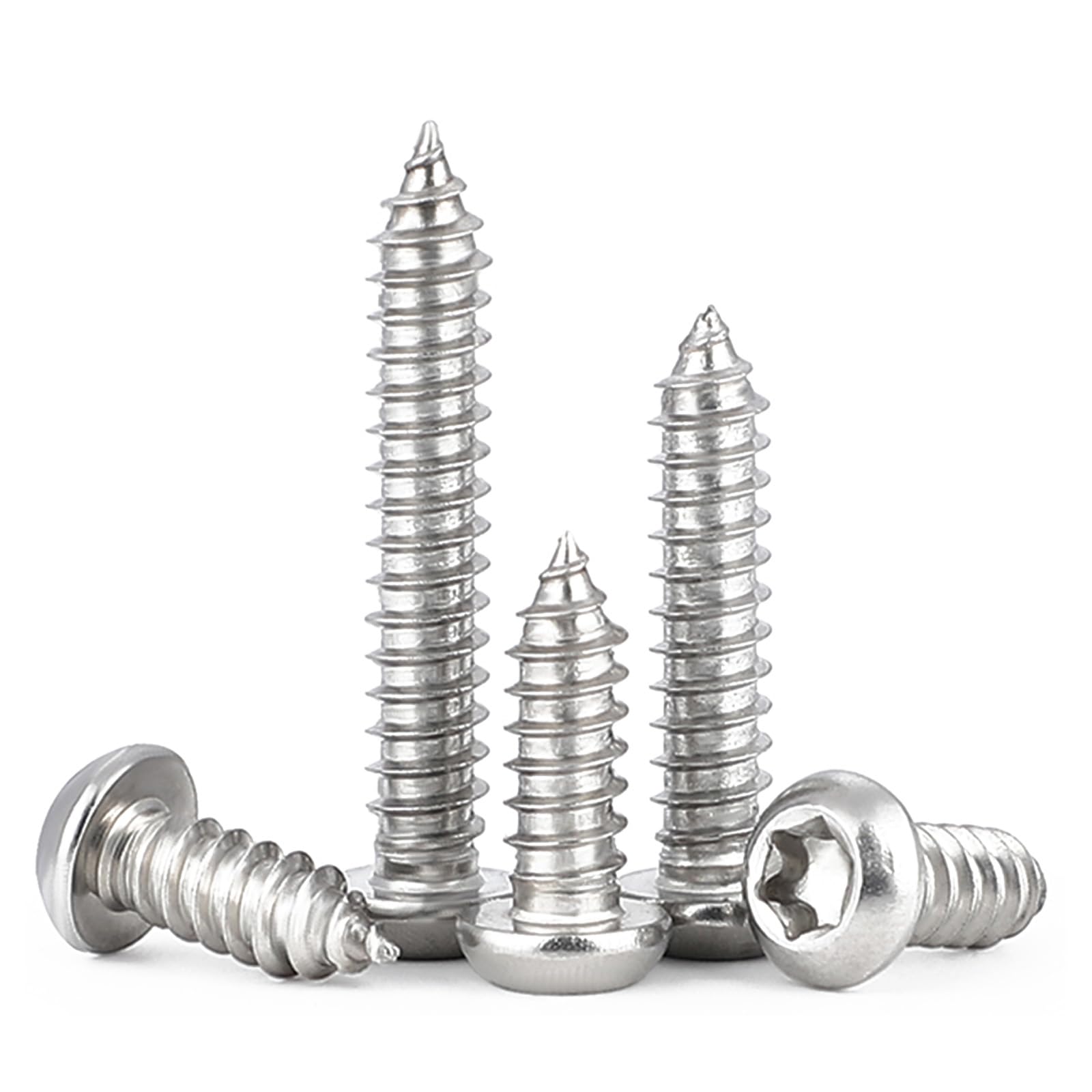 BACSHBY 50 Stück M5x25mm Selbstschneidende Schraube, Edelstahl Blechschrauben Torx Flachkopfschrauben Rundkopf A2 V2A Holzschrauben Linsenkopf Schrauben Vollgewinde