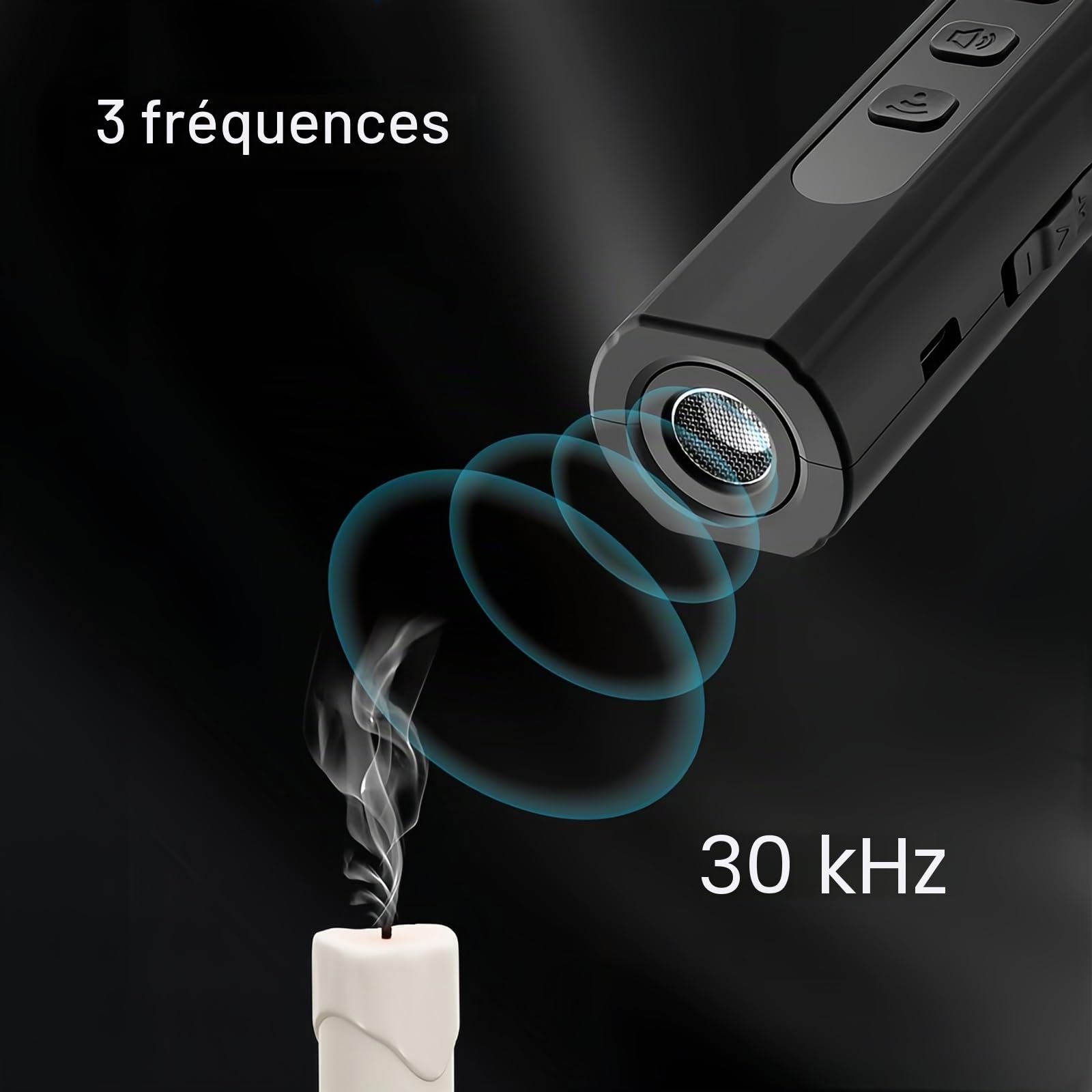 Répulsif à ultrasons pour chien avec lumière LED - Dispositif anti-aboiement - Entraînement du comportement - 3 fréquences - Bouton sonore durable - Pour intérieur et extérieur