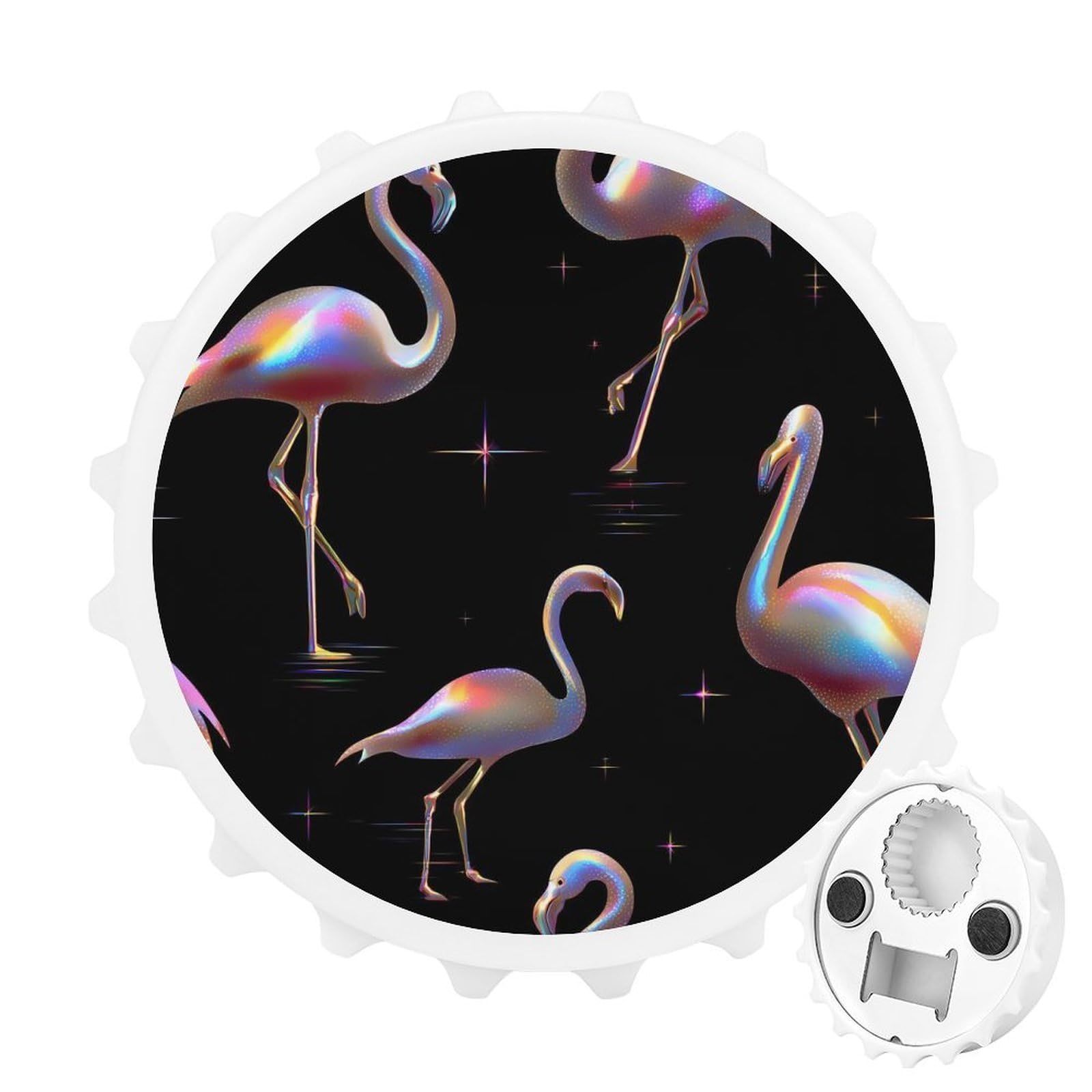Flamingos Neon Glittery Magnetic Bottle Opener Refrigerator Magnet Fridge Magnets Kitchen Supplies