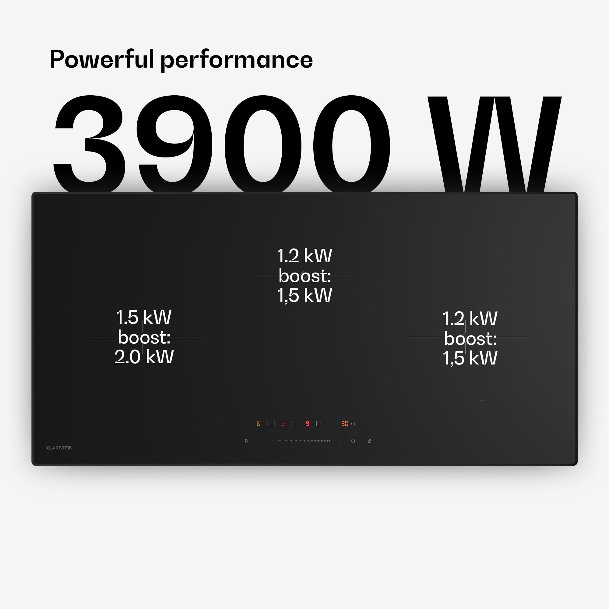 Klarstein Velaire Placa Inducción 80cm - 3 Zonas, 5500W Boost, Control Táctil Deslizante, Temporizador, Bloqueo Infantil, Indicador Calor Residual, Cocina Inducción