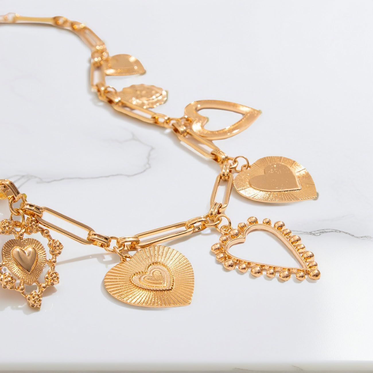 Gold Charm Necklace for Women Stainless Steel Choker Necklace Flower Pearl Shell Heart Pendant Necklaces Beach Summer Trendy Jewelry - Image 4