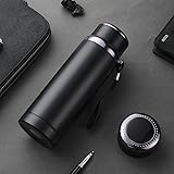 Premium High Quality Stainless Steel Vacuum Insulated Thermal Bottle, 800ml, Leakproof, BPA-Free, 12h Hot 24h Cold Retention, for Coffee, Tea, Sports & Outdoor Use (Black)