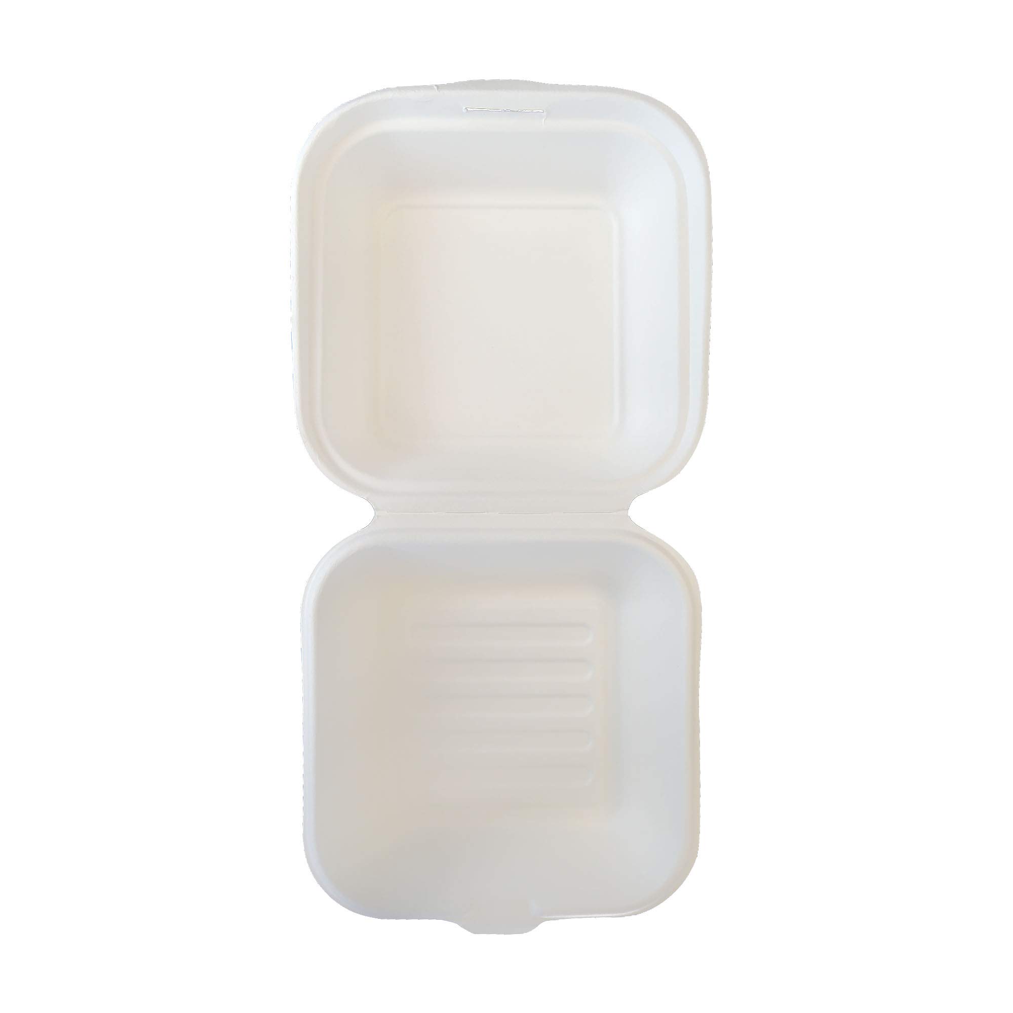 PZ 50 VASCHETTA RICHIUDIBILE IN POLPA DI CELLULOSA BIO COMP 15 x 15 x H 8,5 CM IDEALE PER L'ASPORTO DI CIBI COME SUSHI, FRITTI,HAMBURGER E PATATINE