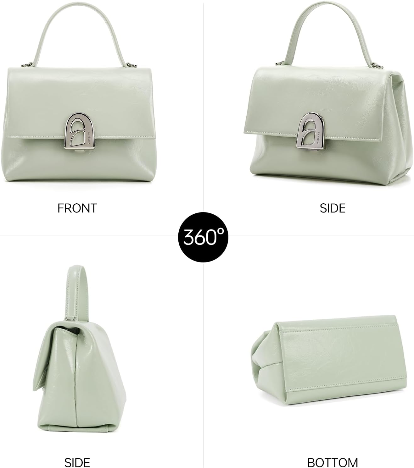 LA FESTIN Genuine Leather Handbag for Women, Mini Crossbody Purse & Top Handle Bag - Image 3