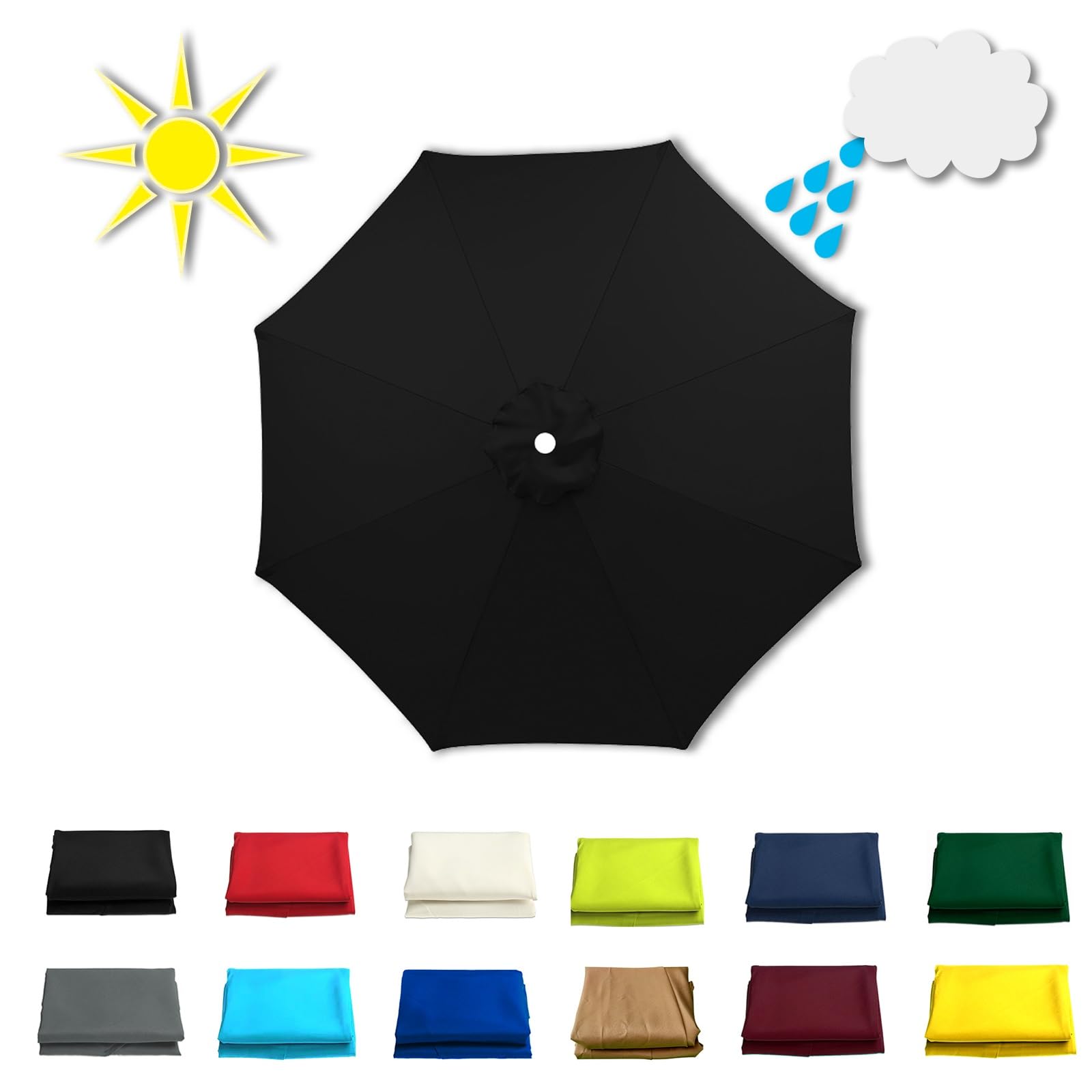 Telo Di Ricambio Per Ombrellone Da Giardino 3m - Per 6 Bracci In Poliestere 180g - Foto 8