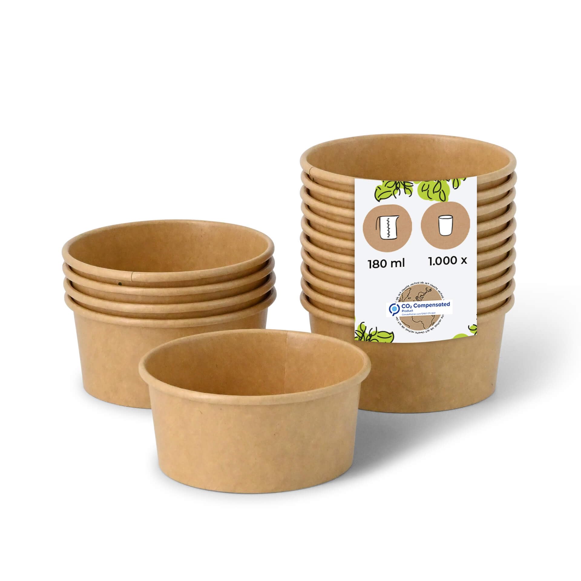 BIOZOYG Papierowe kubki do lodów 1000 sztuk 100 ml jednorazowe kubki na deser powlekane kartonowe kubki do lodów cytuły lody jednorazowe kubki do lodów jogurt Tiramisu