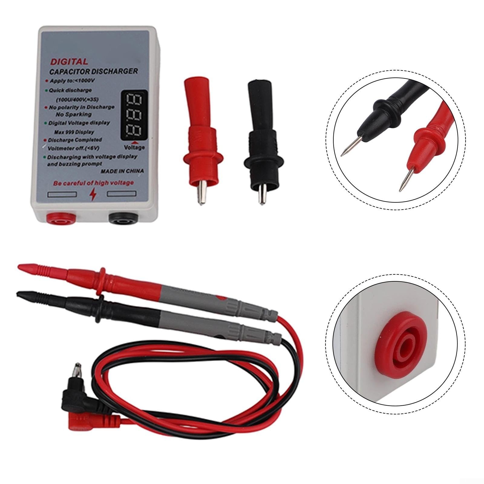 1000 V strumento di scarico condensatore, con display digitale, per alta tensione veloce per lo scarico della batteria nei test elettrici e lavori di manutenzione