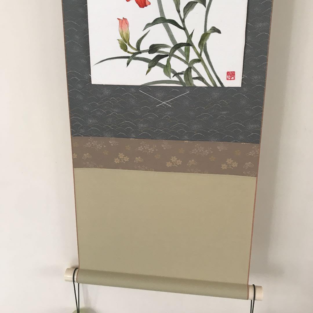 Amazon.co.jp: 掛け軸 色紙軸 和室 インテリア 茶室 色紙 押し絵 日本 