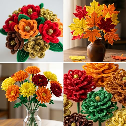Image of Caydo 200 Pieces Autumn Color Pipe Cleaners, 10 Colors