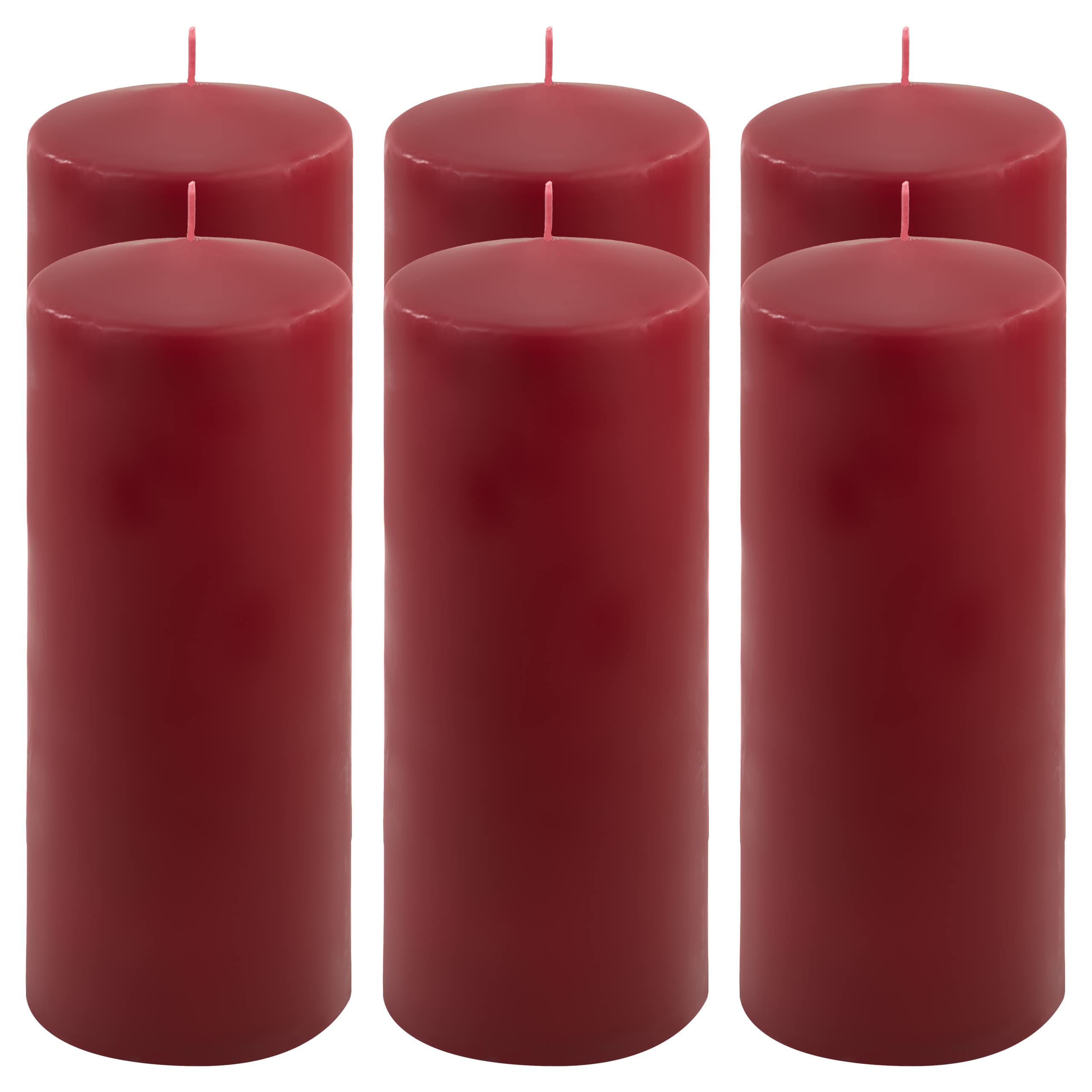 Stumpenkerze weinrot Höhe 25 cm Ø 10 cm lange Brenndauer Rund-Kerze Säulenkerzen Kerzen-Deko Tafelkerzen Weihnachts-Kerzen Hochzeit (6)