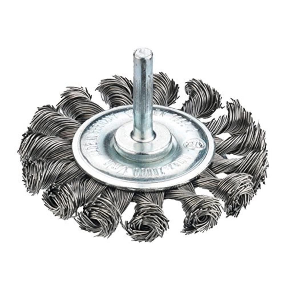 Connex COM214075 Brosse ronde torsadé pour perceuses en Fil métallique, Gris/argent, 75 mm