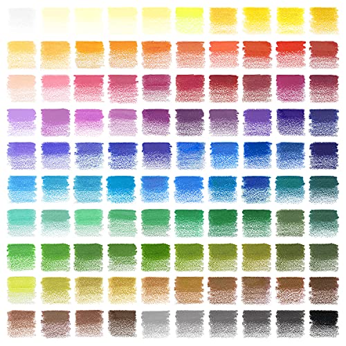 Arteza Kids Watercolor Pencils, 100 Colors, 50 Double-Sided Pencil Crayons With Nylon Watercolor Brush, Pre-Sharpened, Art And School Supplies For Painting, Drawing, And Doodling #TOP1