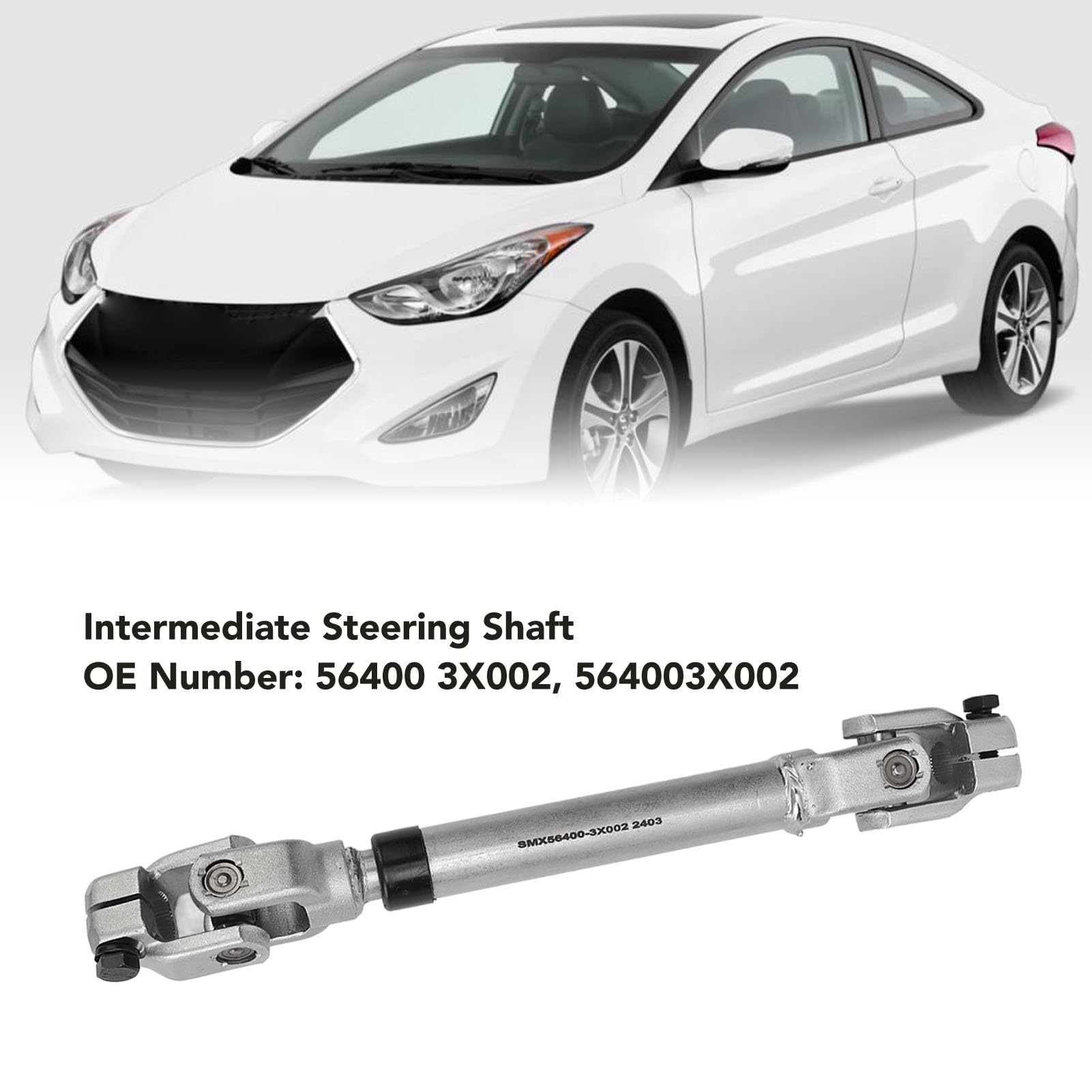 Lenkwelle Lenksäulenwelle 56400 3X002 564003X002 Stahllegierung Rostfrei Zwischenlenkwelle Ersatzteil für Forte Koup 5 Schrägheck, Elantra Coupé (ab 2013) und Elantra GT (Schrägheck) (2013–2015)