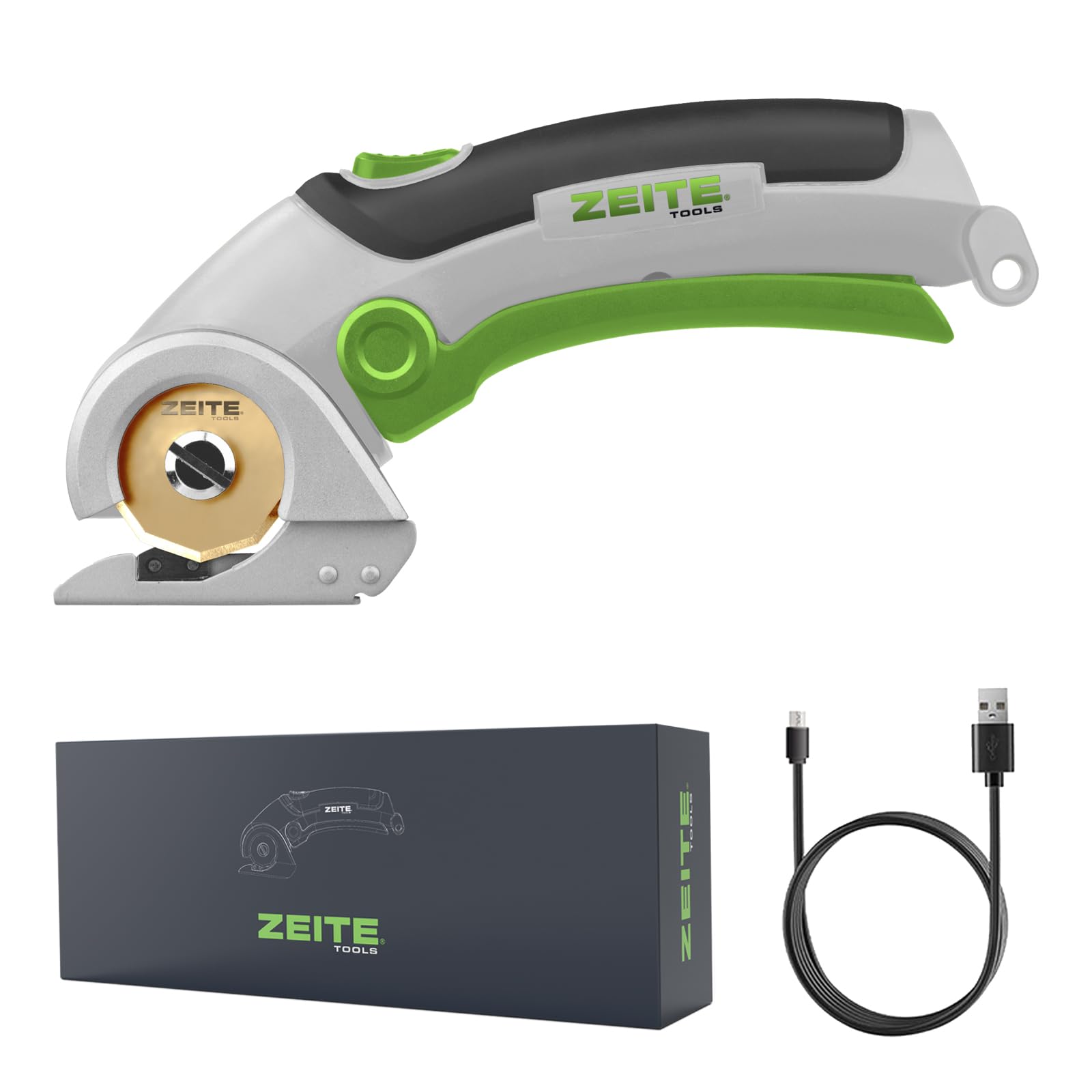 ZEITE 4V Electric Cardboard Box Cutter,Cordless Scissors with Titanium Coated HSS Blades,Ideal for Cardboard Recycling,Leather Carpet Fabric Cutting,