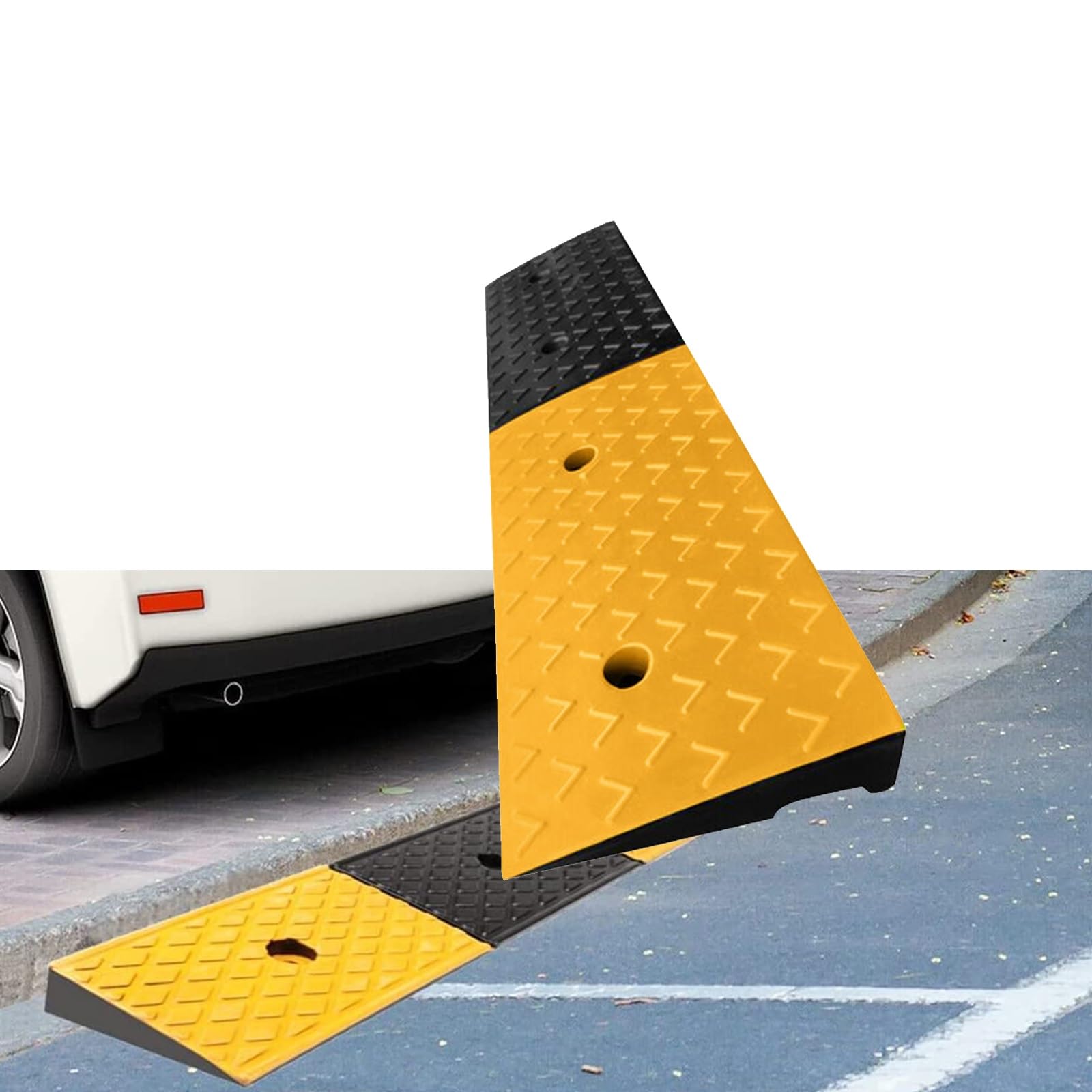 podjazd, Rampy do drzwi, przenośna rampa dla wózków inwalidzkich, rowerów, motocykli, stabilna konstrukcja siatki(99.4x25x10cm/39.1x9.8x3.94in)
