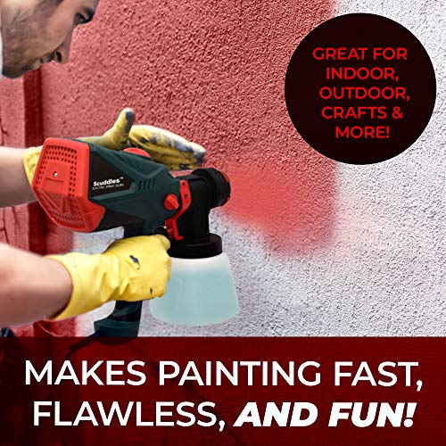 Scuddles Paint Sprayer, 1200 Watt High Power HVLP Home, and Outdoors Includes 5 Nozzle, Lightweight, Easy Spraying and Cleaning