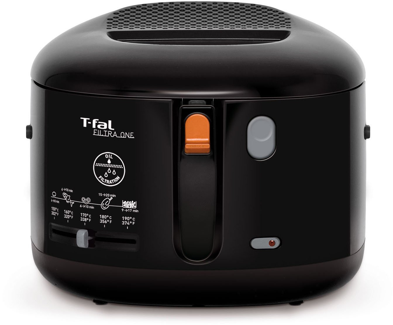 T-fal FF1628 Filtra One 1600-Watt Cool Touch Exterior 2.1-Liter Oil Capacity Electric Deep Fryer, 2.65-Pound, Black (Renewed)