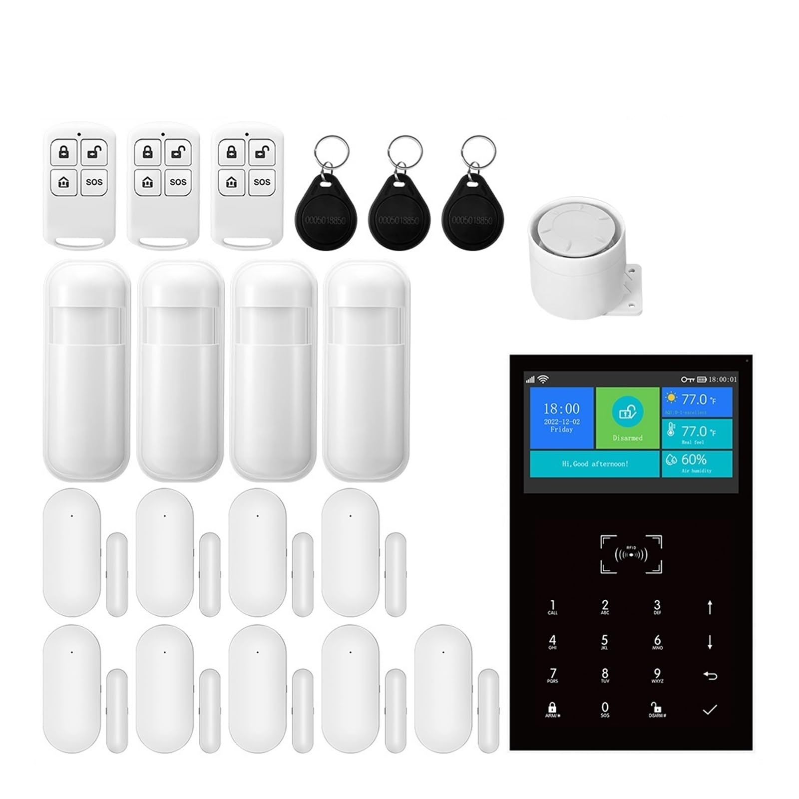 Wifi 4G Home Anti-Theft Alarm System GSM Wireless Connection Tuya APP Remote Monitoring Smart Remote Monitoring(J)