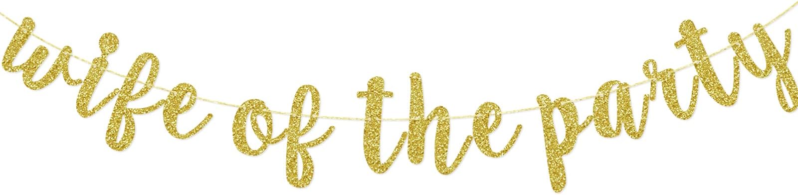 Pre-strung Pop The Bubbly Bachelorette Banner - Gold Glitter Bridal Party Decor No DIY Required