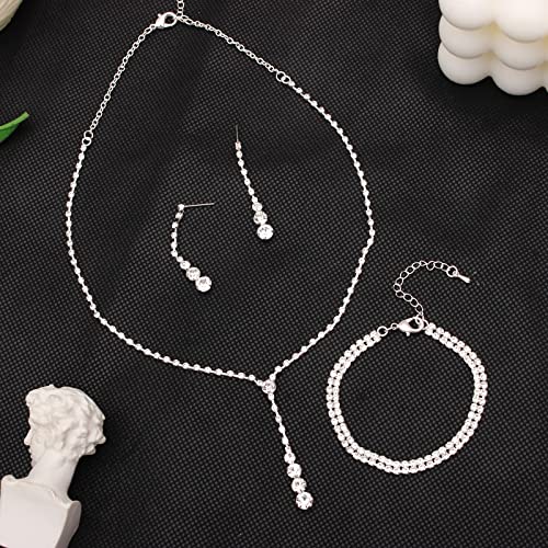 Silver-Plated-Elegant-Necklace-Earrings-Bride-Bridesmaid-Jewelry-Sets-for-Wedding-Prom-Crystal-Jewelry-Set-for-Women-Costume-Accessories
