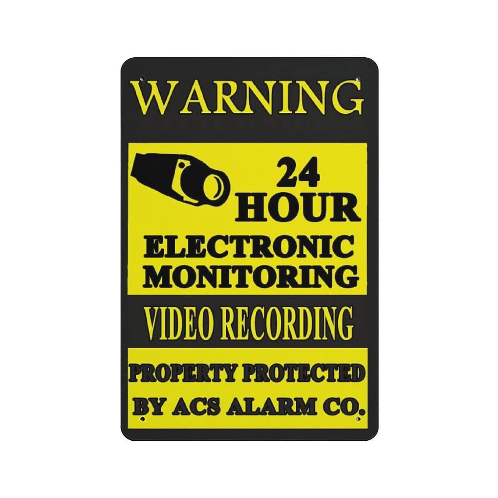 Metal Tin Sign 24 Hour Video Surveillance Video Recording Vintage Tin Poster Metal Sign Wall Decoration Country Kitchen Home Garage Decor 12"x8"