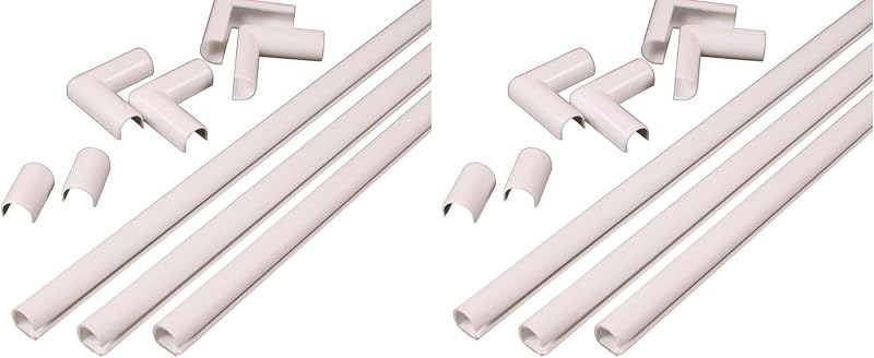Wiremold Cable Management Kit, Cordmate, Cord Organizer and Hider, Cord Cover, Concealer, and Protector for Wall, White, Single Cord, C110 (Pack of 2)