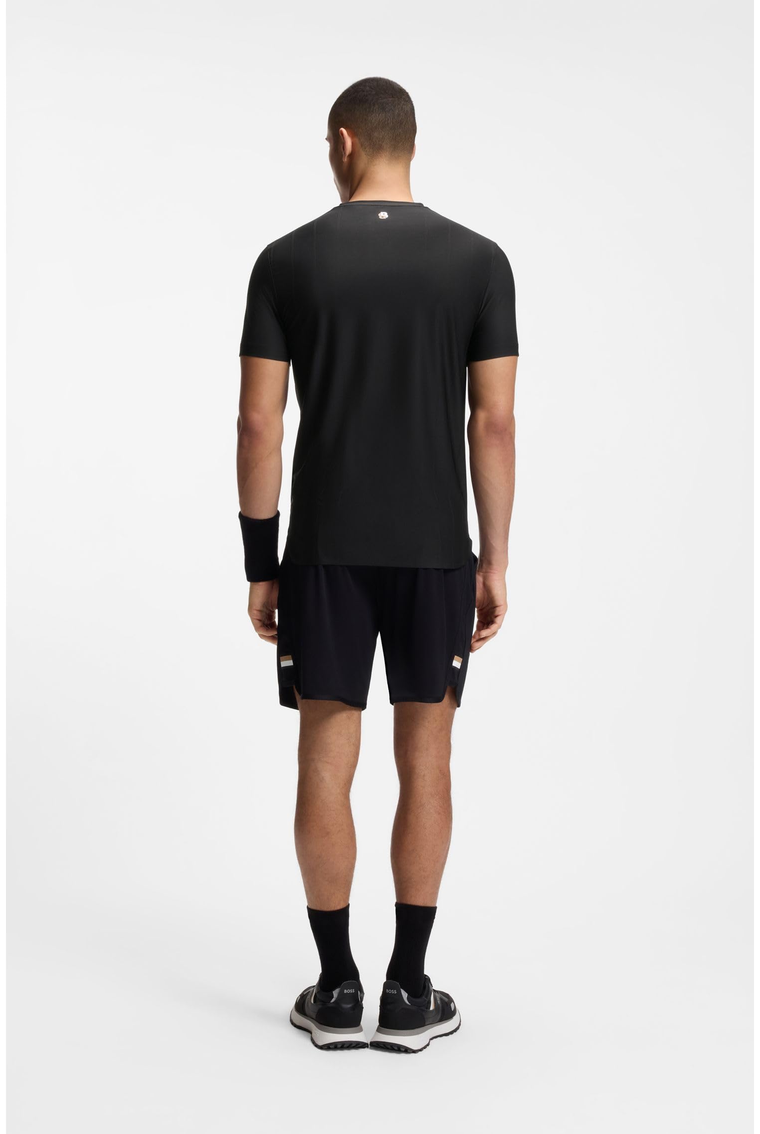 Active Slim-fit T-Shirt Mit Jacquard-Streifen Und Logo-Print