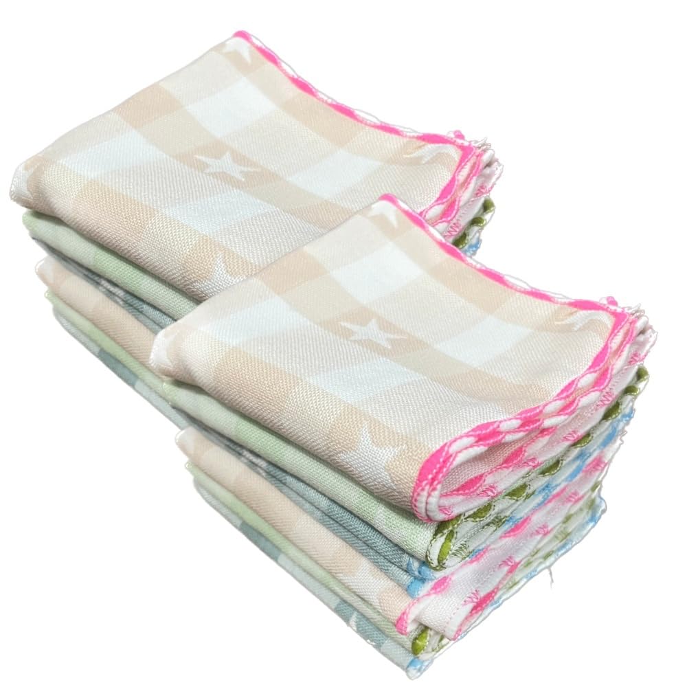 Nishti 100% Cotton Small Size Star Handkerchief/Rumal/Face Towel | Extra Soft And Super Absorbent Handkerchieves For Women's-image-25