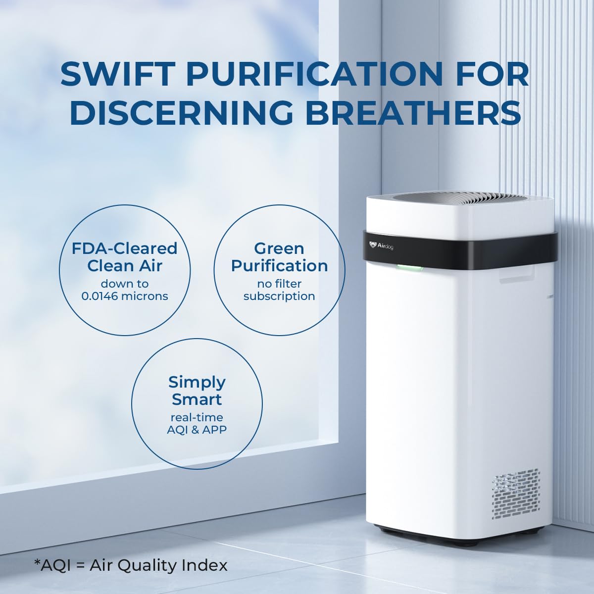 Airdog　H5 Airdog X5 Ionic Air Purifier with Washable Filter. Air Purifier