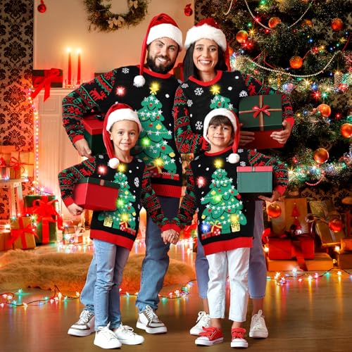 Cozypower Light-Up Christmas Tree Family Matching Sweater - Image 5