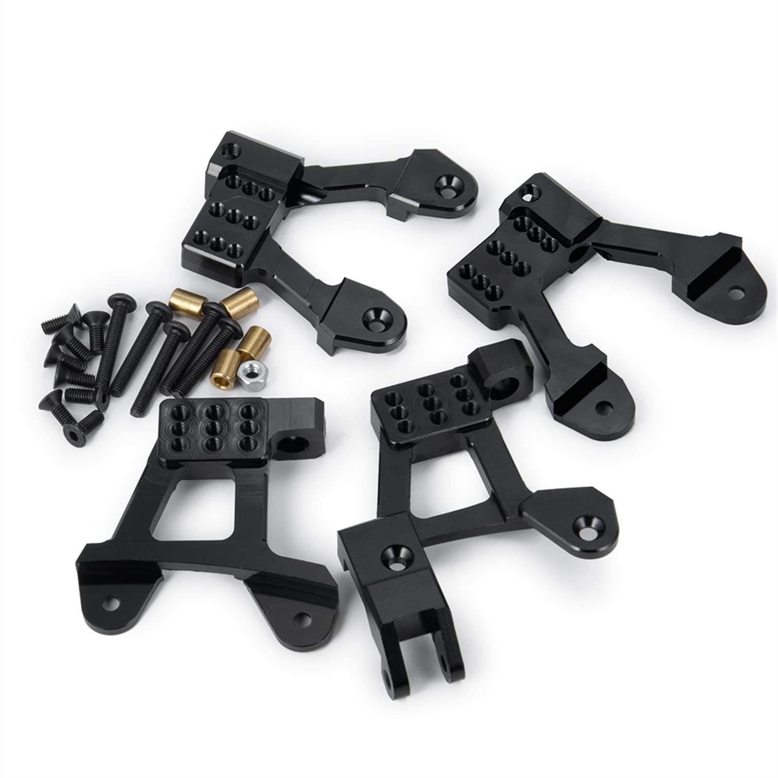 RC Car Metal Shock Mount tylne i przednie amortyzatory wieże 1:10 RC Crawler Axial SCX10 II 90046 Zdalny amortyzator samochodowy(Schwarz)