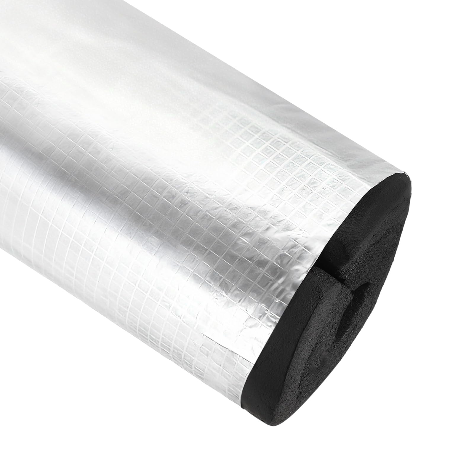PATIKIL Pipe Insulation Foam Tube, 3.3FT Length Self Adhesive Pipe Freeze Protection Wrap with Aluminum Foil 1.7"(43MM) ID x 5cm Thickness for Outdoor Winter Irrigation