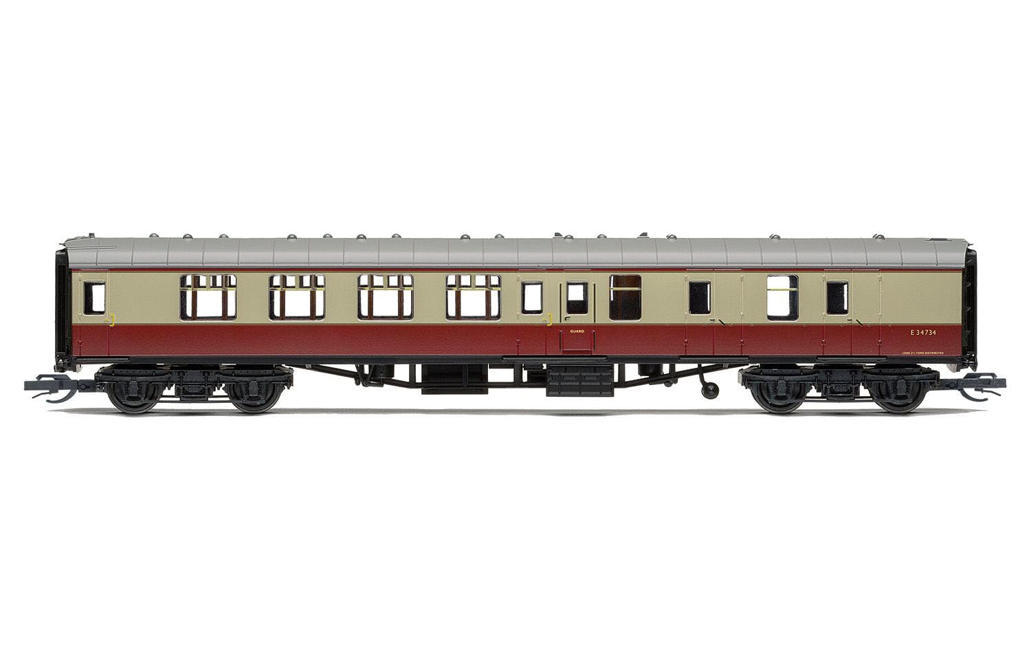 TT:120 Hornby Coach Car - TT4006 BR Mk1 Brake Second E34734 - Era 4 Train Toy, TT Gauge Carriage for Train Set, Rolling Stock Models for Adults - 1:120 Scale Model Gift