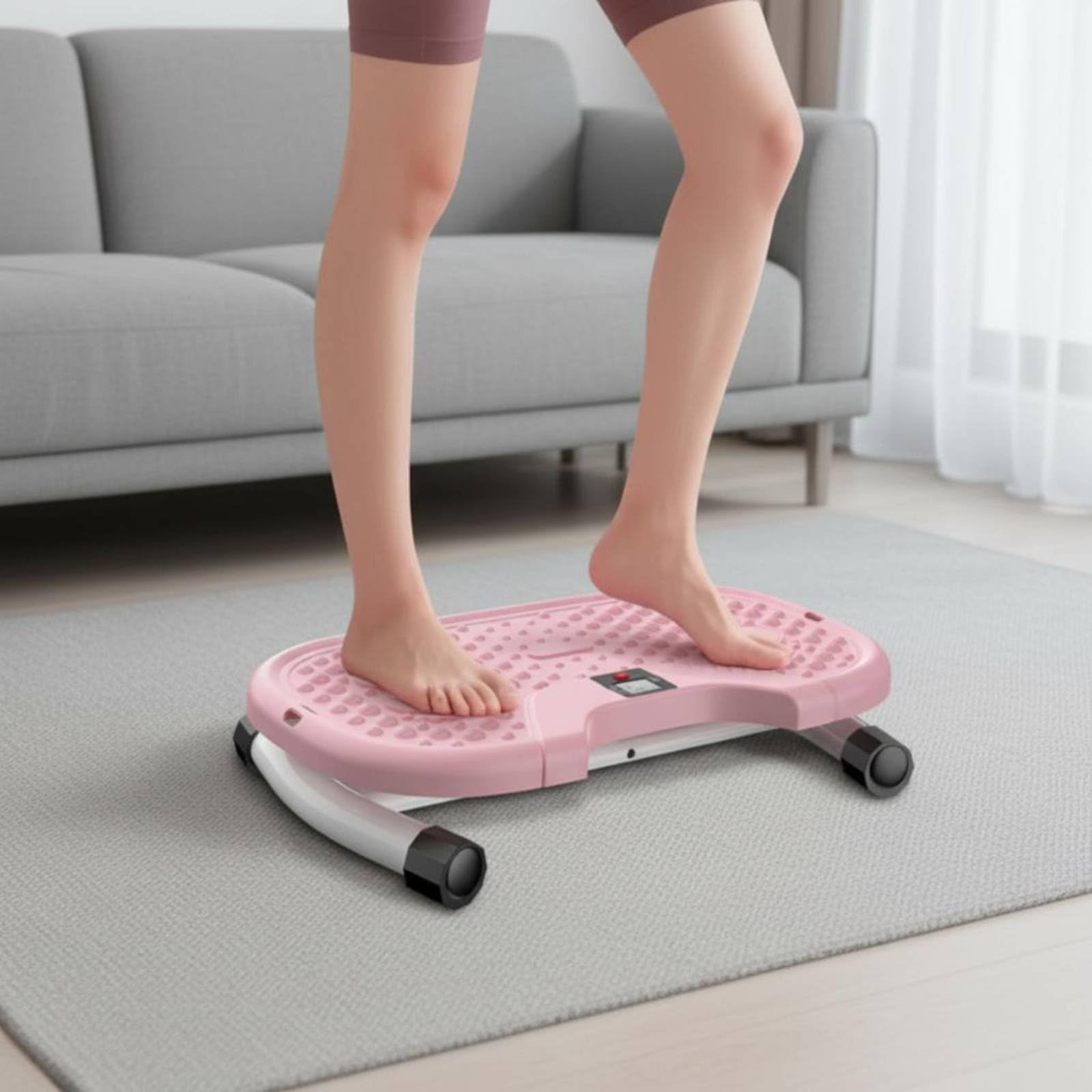 Amagogo Fitness Machine Pedana Torcente Stepper Piattaforma Girevole Rotazione Vita con Elastici Superficie Antiscivolo in E Acciaio per Allenamento a Casa, Blu, Blu