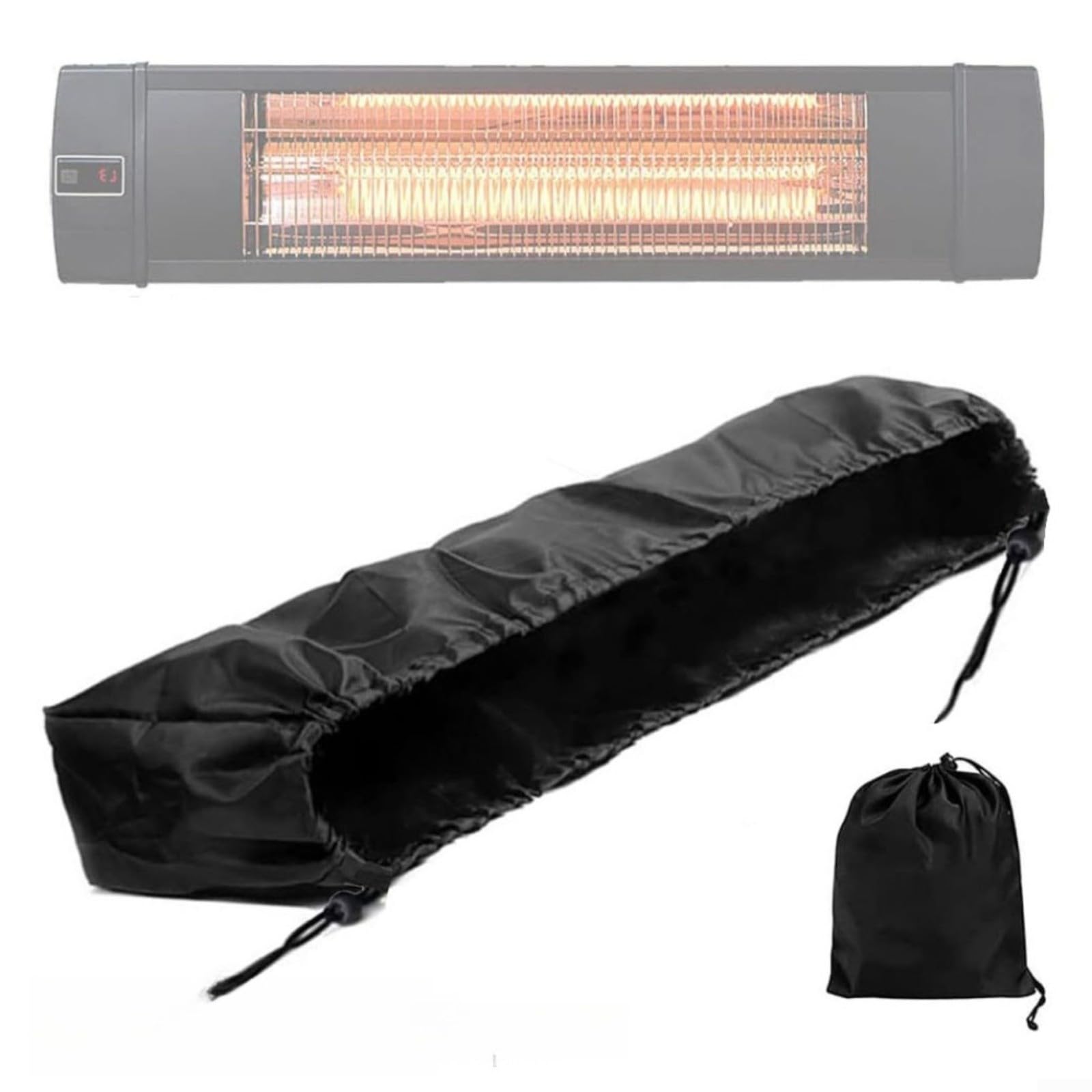 Puupaa Outdoor Heater Cover for Wall-Mounted and Standing Patio Heaters, 36.5 x 9.5 x 6.5 inch, Waterproof 420D Oxford Fabric Dustproof Protective Cover, Black(210D)