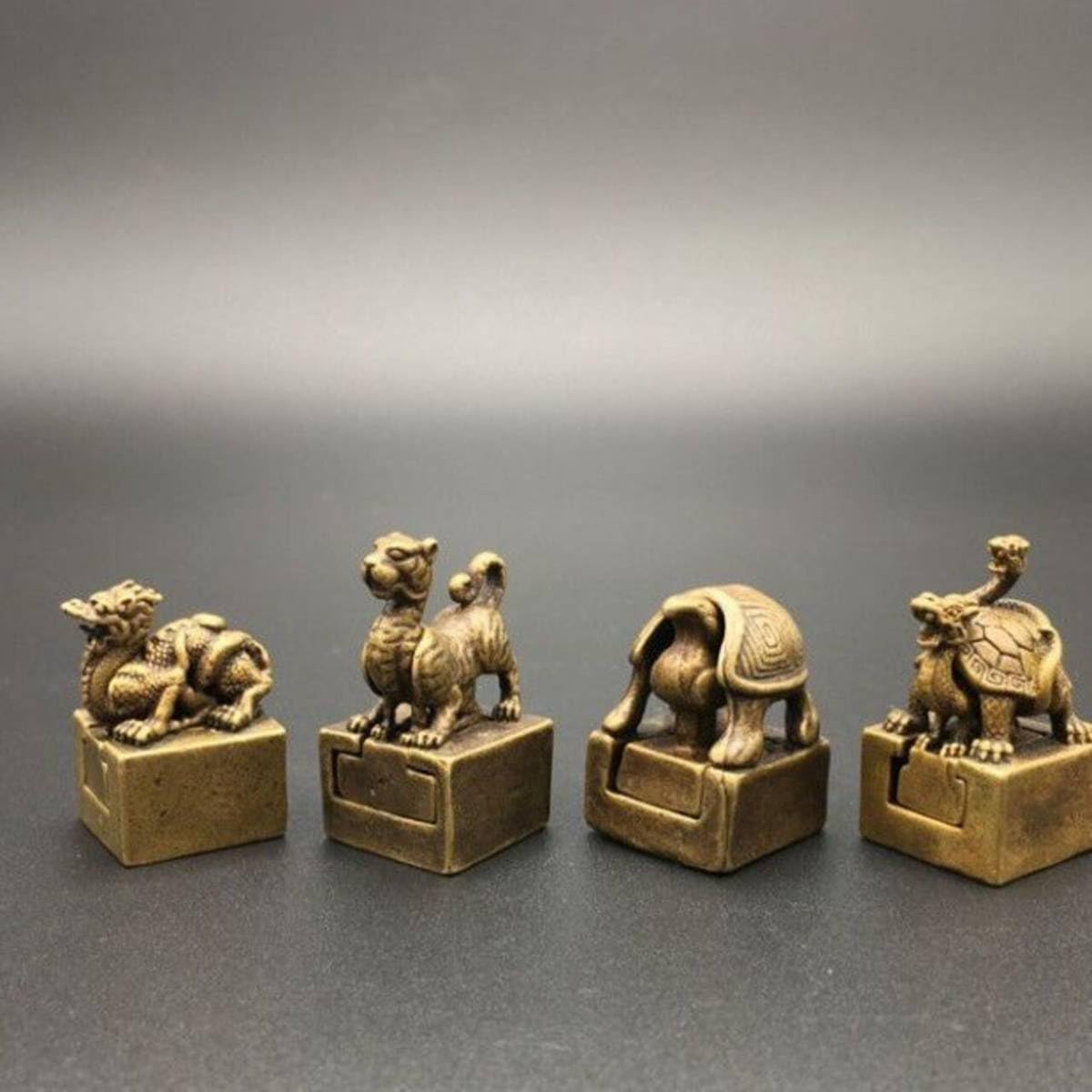 Amazon.co.jp: 純銅 朱雀印 朱雀 収蔵品 置物 四神獣 判子 印