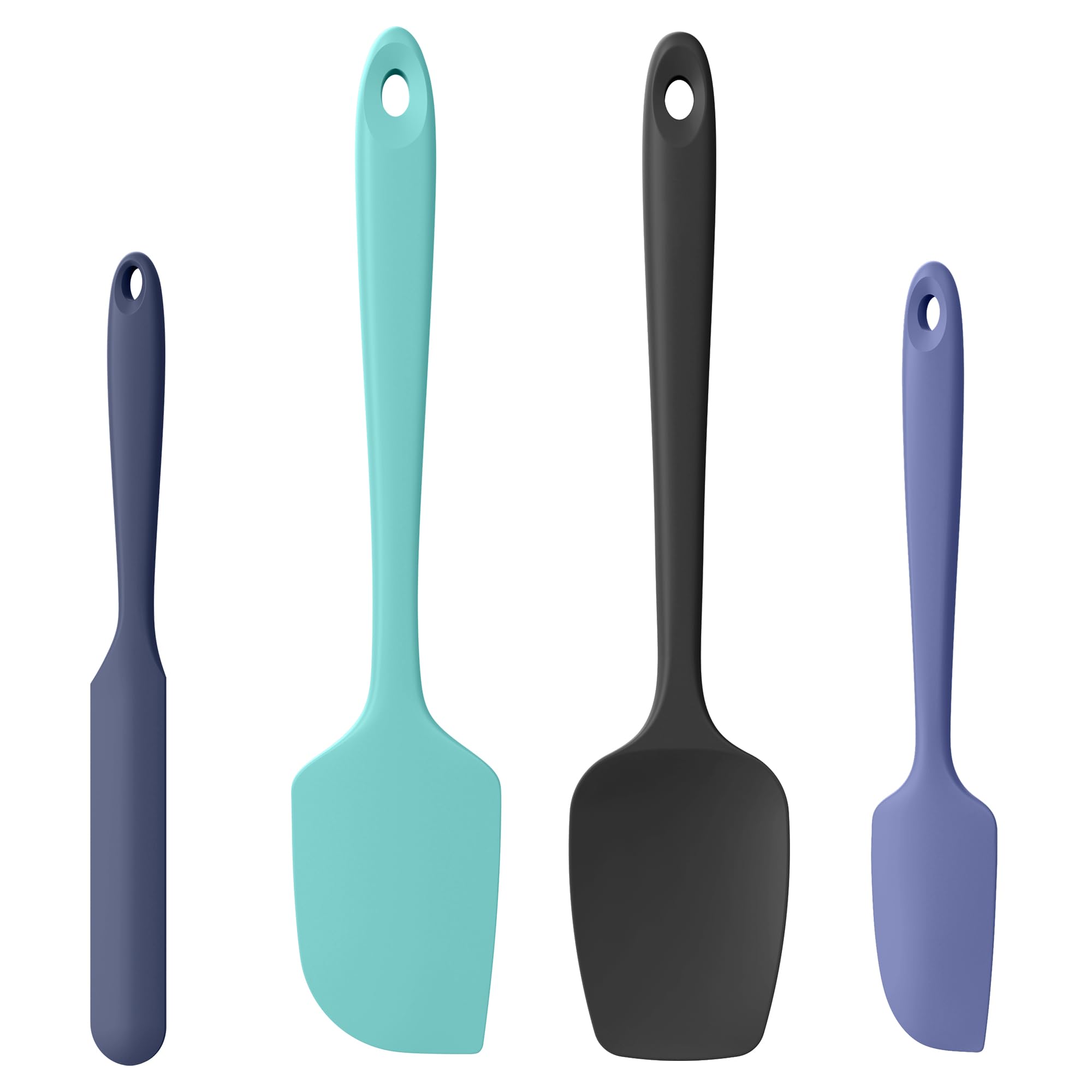 Set di 4 spatole in silicone resistente al calore, 600ºF, raschietto da forno ad alta temperatura, antiaderente, senza BPA, per miscelare, piegare e raschiare senza soluzione di continuità,