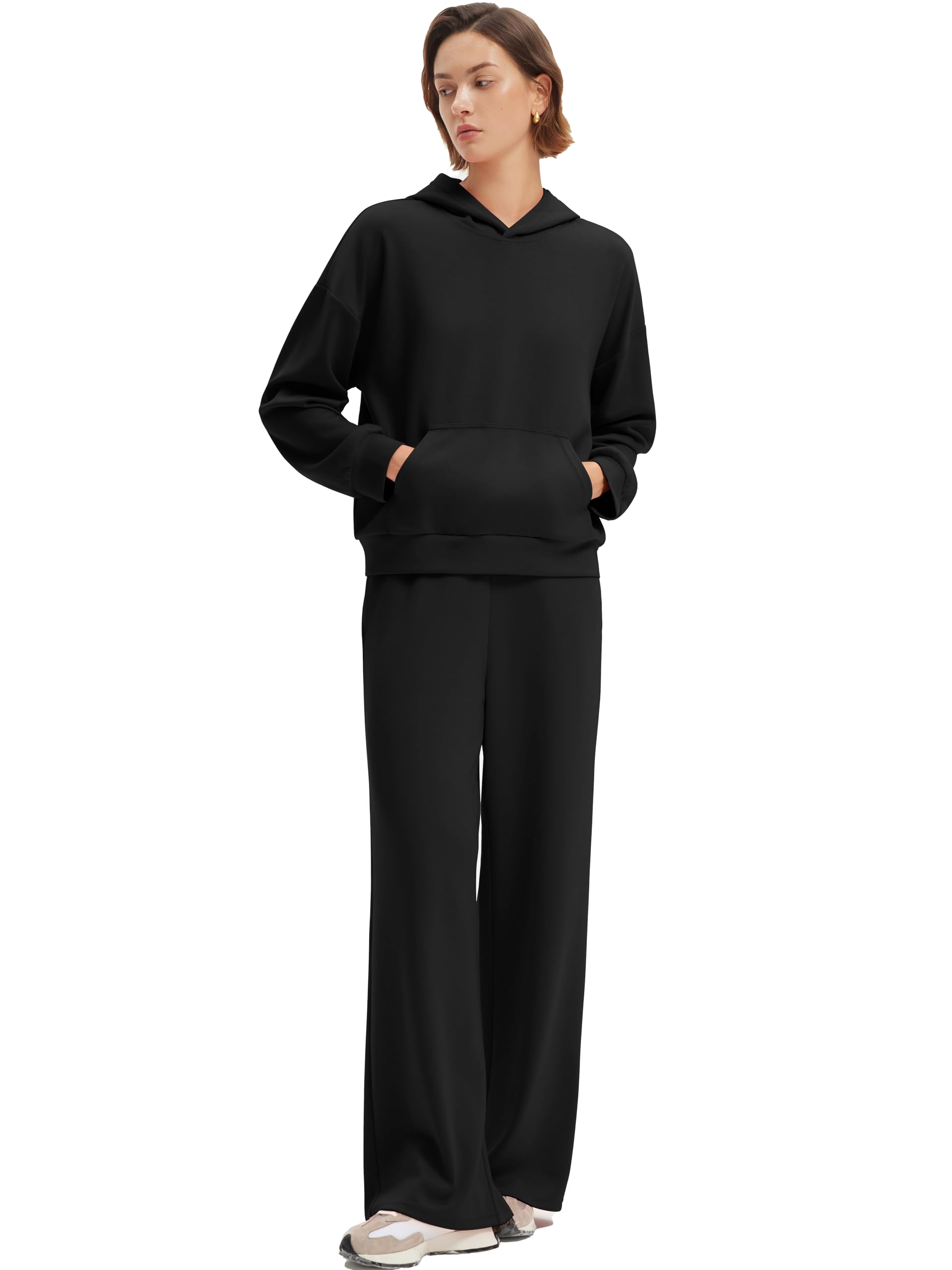 SUUKSESS Women 2 Piece Sets 2025 Oversized Hoodie Sweatshirt Wide Leg Sweatpants