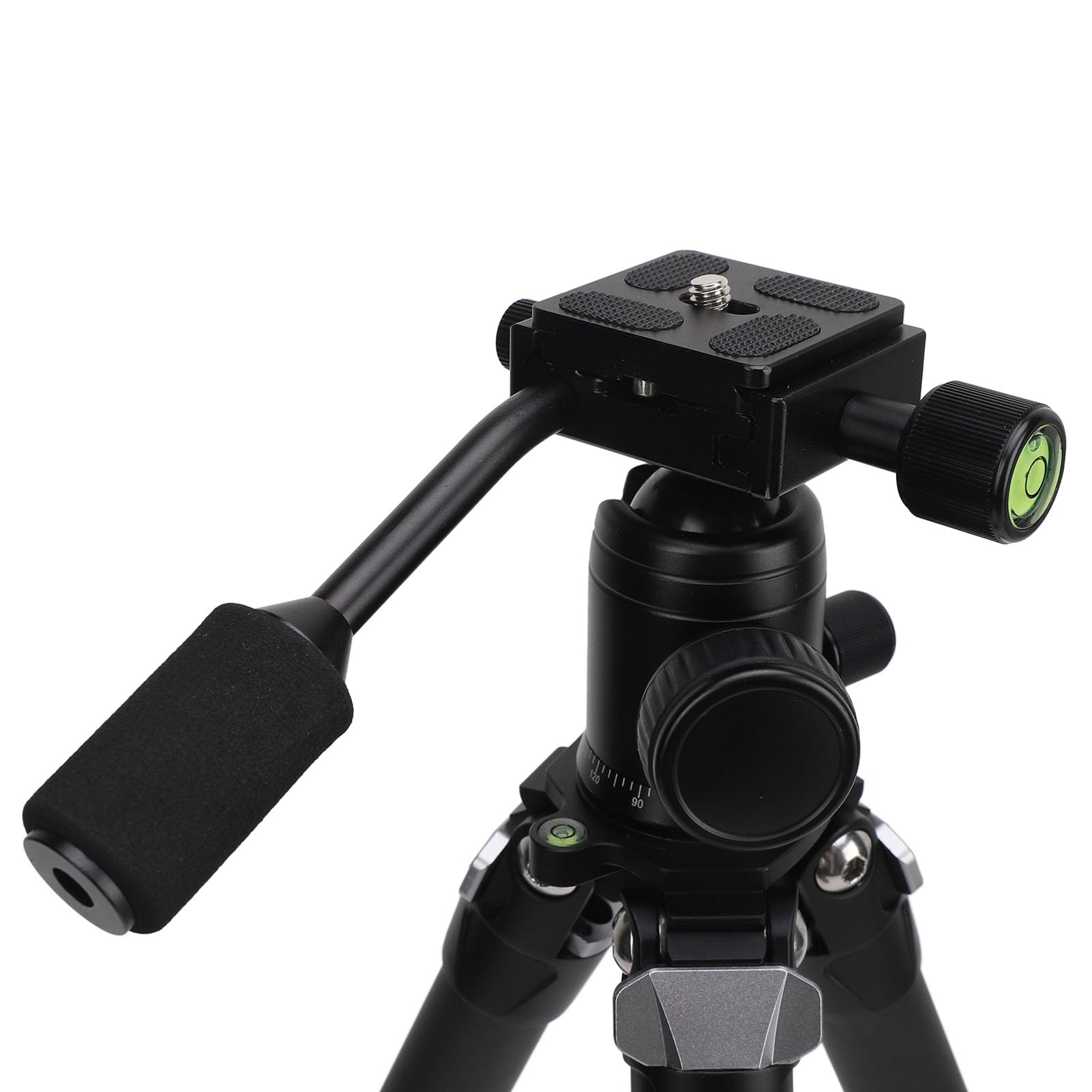 Mini Statyw, Składane Włókno Węglowe z Wysokości 360 Stopni na Głowicy Kulowej i Poziomie Bąbelków dla Kamery DSLR, Kompaktowy Statyw Stacjonarny z 1 4 -calową śrubą do 13 Funtów