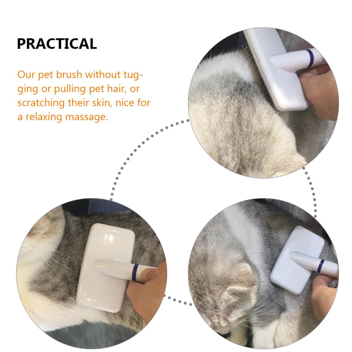 Abaodam Brosse pour Chien et Chat à Picots en Acier Inoxydable Brosse de Toilettage Épilante Compacte pour Animaux D’intérieur pour Éliminer Poils Morts et Nœuds Accessoire de Toilettage