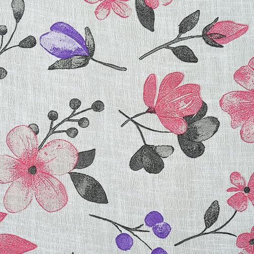 Image of Cortina Linen Polyester Printed Curtains Set of 2, Curtain for Doors Home Decor Items for Living Room Bedroom (Purple, 9FT)