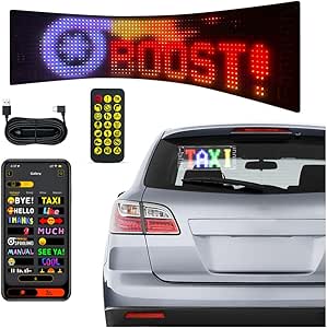 Amazon.com: Programmable LED Sign for Car, Flexible LED Matrix Panel ...