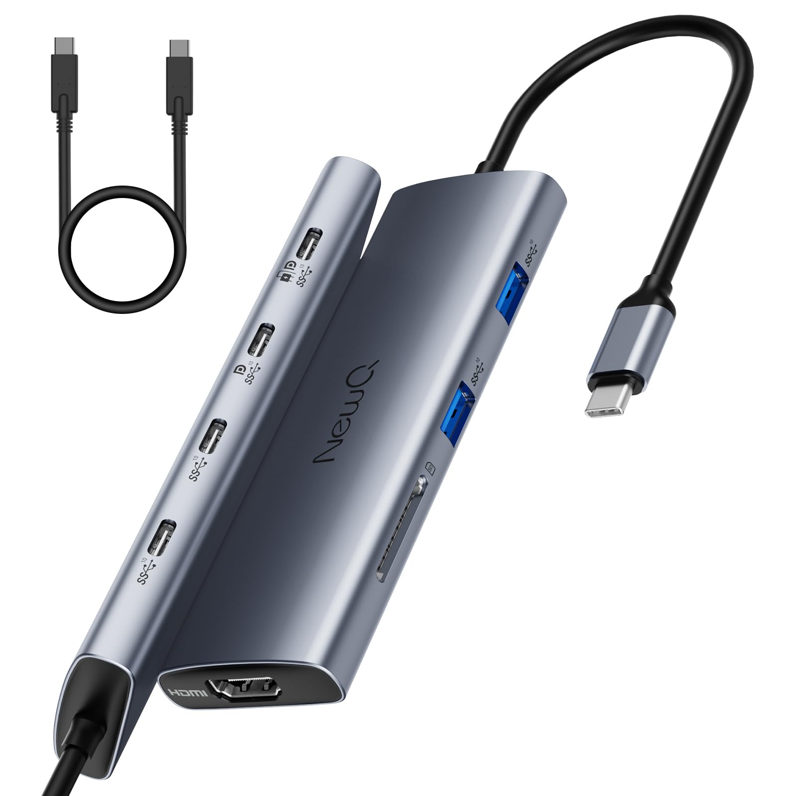 Amazon | NewQ USB Cモニターハブ 8-in-1 – USB-C PD給電 & ポータブル