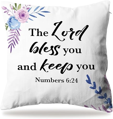 Fundas de almohada con versículo bíblico, regalos cristianos, cita inspiradora, números 624, regalos motivacionales, oración religiosa, decoración