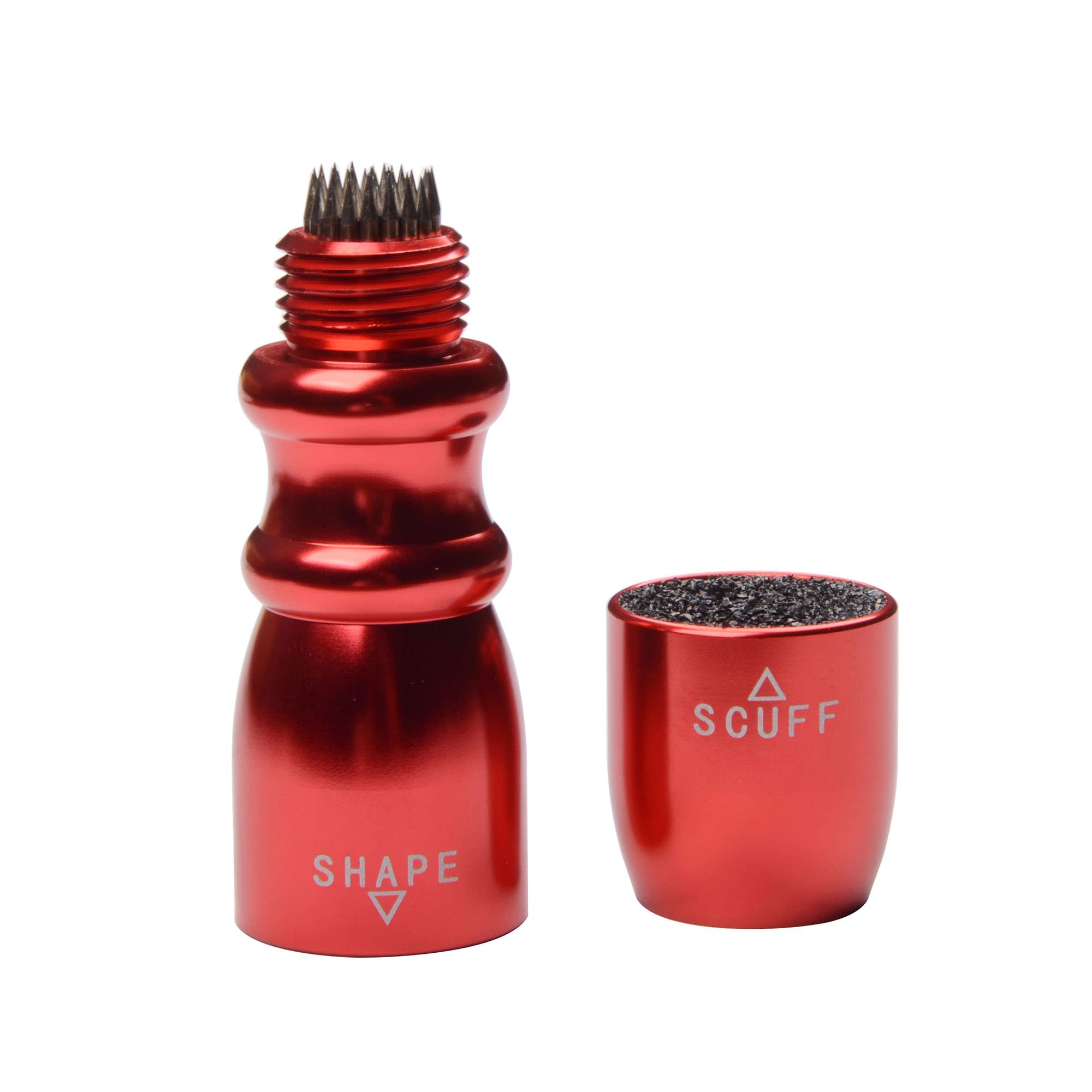 MUZOCT3 in 1 Snooker Billard Pool Cue Tip Tool, Repair Cue Tip Stick Accessories Scuffer/Shaper/Aerator (Red)